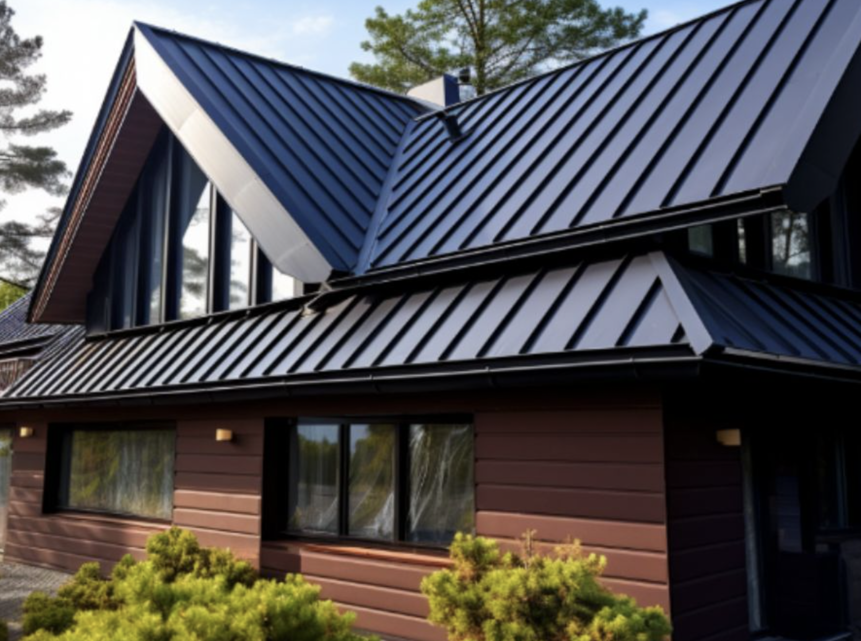 Black Metal Roof Panels